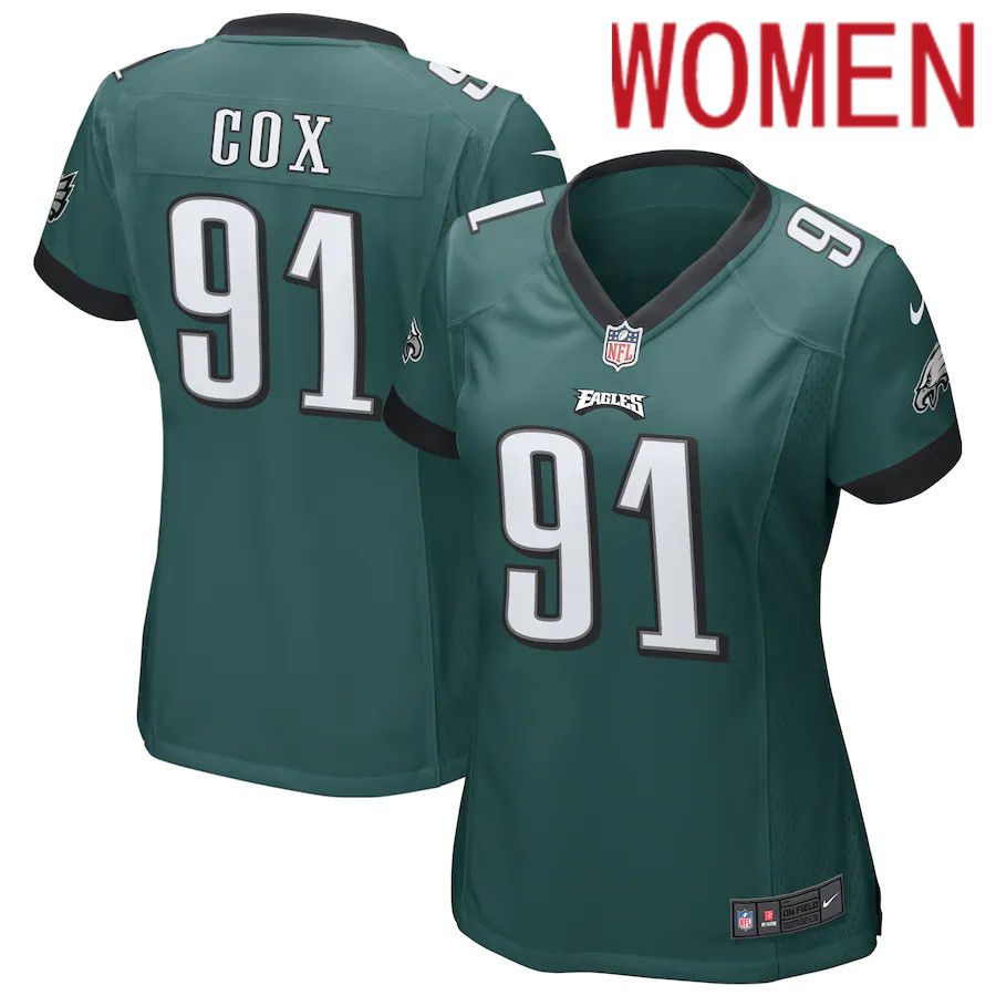 Women Philadelphia Eagles #91 Fletcher Cox Nike Green Game NFL Jersey